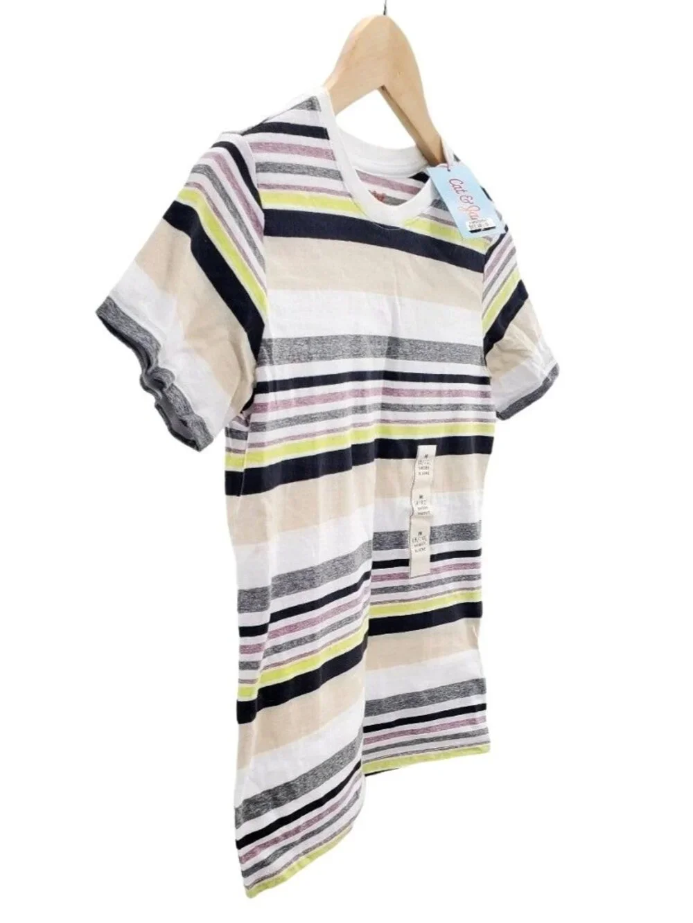 Cat & Jack S 6/7 Boys T-shirt Stripe Lightweight Short Sleeve Top Classic